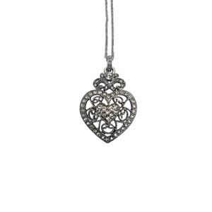 Monet Silver Tone Heart Necklace